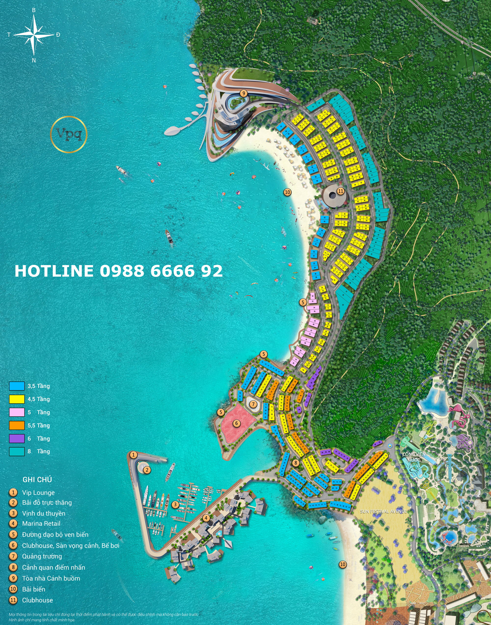 Mặt bằng dự án The Sailing Bay Bãi Trào, Hòn Thơm